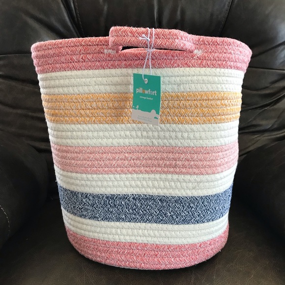 Pillowfort Multi Stripe Coiled Rope Storage Basket - Picture 9 of 11